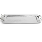 Rectangular silver serving tray with a hammered texture and decorative floral handles on both ends, perfect for elegantly displaying your White Orchid Soap Dispenser or coordinating with other pieces from the Michael Aram White Orchid Bath Collection.