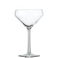 A clear, empty Pure Collection martini glass by Fortessa, crafted from Tritan Crystal with a wide bowl and long stem, is centered on a white background—ideal for postmodern tabletop style.