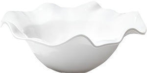 The Beatriz Ball Vida Havana Melamine Bowl Collection features a white medium bowl with a wavy rim and glossy finish—durable luxury melamine, perfect for all your serving needs.