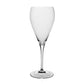 A clear, empty wine glass from the Melody Drinkware Collection by William Yeoward Crystal with a long stem and round base stands upright on a white background—ideal for any wine enthusiast.