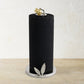The Michael Aram Pomegranate Silver & Gold Paper Towel Holder stands upright on a round base, featuring silver and gold accents inspired by ancient pomegranate motifs.