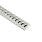 Close-up of the Michael Aram Twist Mezuzah in silver, featuring a twisted metal design with a triangular end, displayed diagonally against a white background and reflecting classical symmetry.