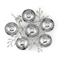 Six metallic bowls form a circular Seder Plate, linked by branches and flowers in a silver finish, from the Michael Aram White Orchid Judaica Collection.