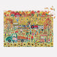 Dive into the Michael Storrings Pumpkin Patch 1,000 Piece Puzzle by Chronicle Books, where you'll piece together a stunning autumnal scene featuring vibrant fall colors of a pumpkin patch, corn maze, and lively farm activities. Delight in cheerful figures exploring among a tractor and an old truck against a breathtaking autumn landscape.