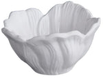 A white, textured ceramic bowl with a wavy, petal-inspired rim from the Beatriz Ball Vida Lettuce Serveware Collection.