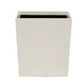 Rectangular off-white spiraled burl resin wastebasket from the Pigeon & Poodle Navagio Bath Collection with a black interior.