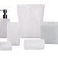 Experience the elegance of the Nashi Home Bath Collection, Swirl White. This stunning resin set includes a soap dispenser, toothbrush holder, tissue box, and soap trays inspired by the serene charm of Sydney beaches.
