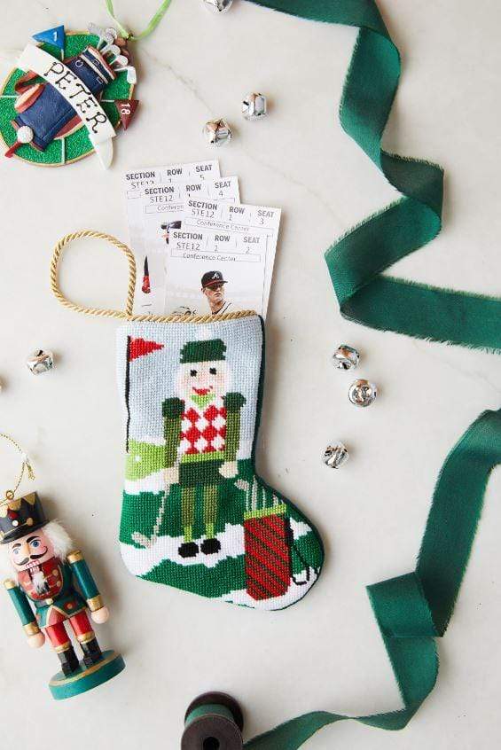 Christmas Birdie Nutcracker Needle Point Stocking