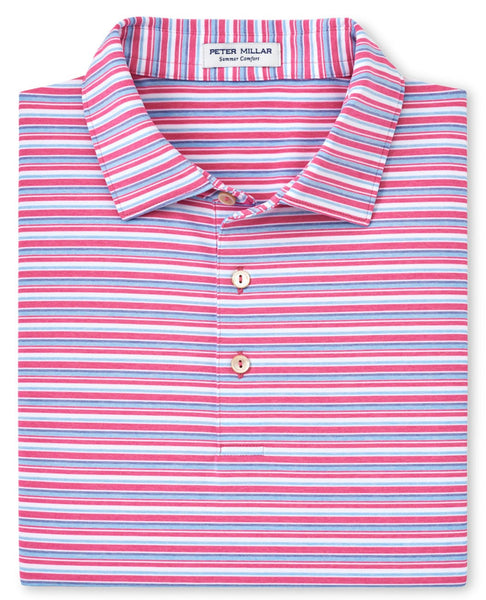 Folded Peter Millar Oakland Performance Jersey Polo with visible collar and buttons. Brand label "Peter Millar" at the neck.