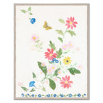 A vibrant botanical illustration entitled "Habitat Naturelle 2" by Paule Marrot, from Soicher Marin, featuring colorful flowers with green leaves and a yellow butterfly on a white background—perfect for admirers of digitally re-mastered prints inspired by classic Paule Marrot designs.