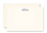 The Crane Engraved Porsche 911 Correspondence Note Card Set features cream-colored cards and envelopes with a detailed classic Porsche 911 illustration, offering a stylish design by Crane.