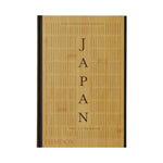 Front cover of "Japan: The Cookbook" by Phaidon, featuring a minimalist bamboo design with vertical lines and black text.