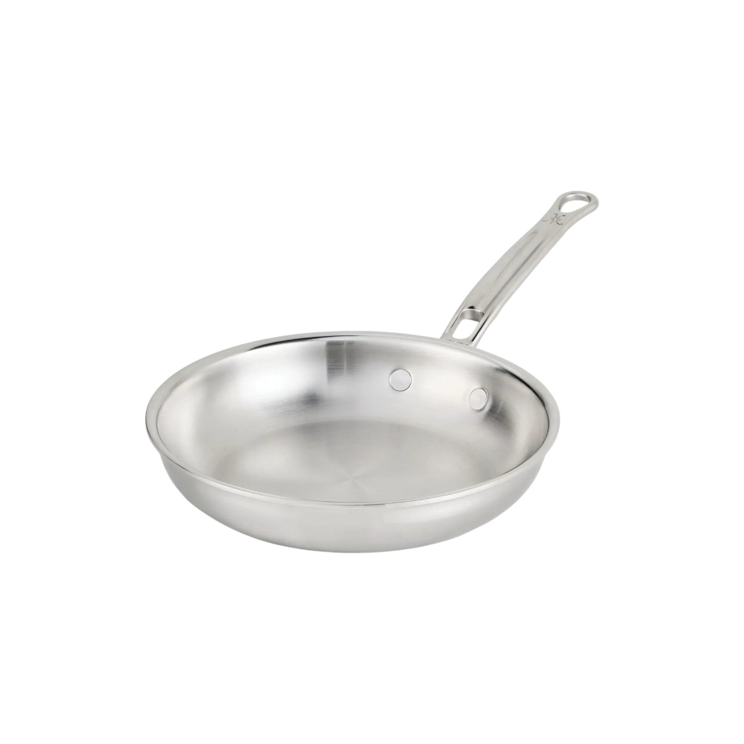 The Hestan ProBond® Luxe™ Collection stainless steel frying pan with a long handle, part of premium Italian-made cookware, is displayed on a plain white background.