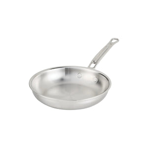The Hestan ProBond® Luxe™ Collection stainless steel frying pan with a long handle, part of premium Italian-made cookware, is displayed on a plain white background.