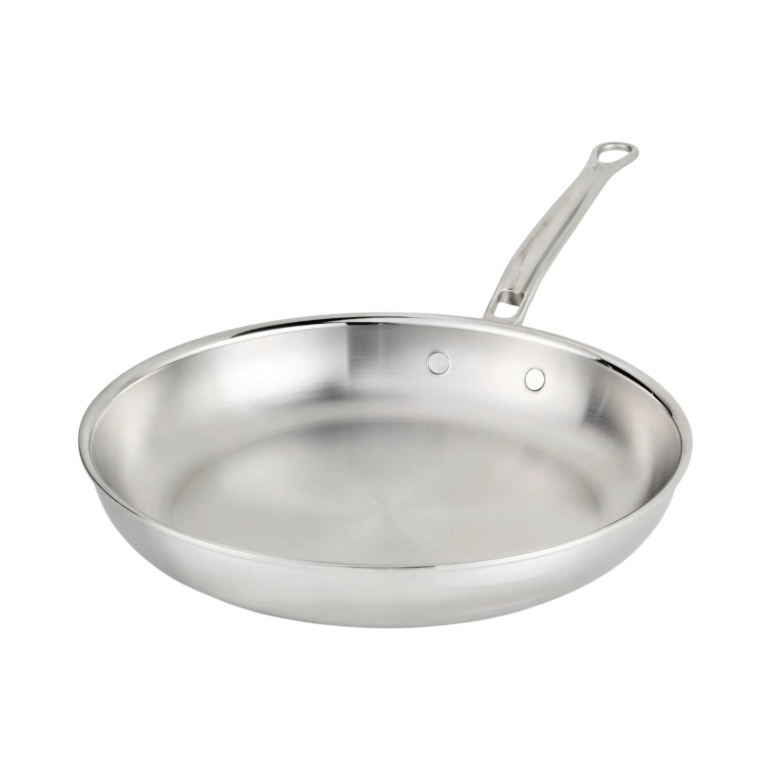 A Hestan ProBond® Luxe™ Collection frying pan with a long handle, seen at an angle against a white background, showcases the refined elegance of Italian craftsmanship.