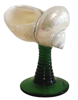 Seashell Martini Glass with Green Stem