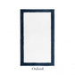 Rectangular white Egoist Border Bath Rug by Graccioza, featuring a thick dark border and subtle brand label. Made from Egyptian cotton with a non-slip silicone coating for enhanced safety.