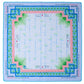 The Mahjong Mat Collection by Oh My Mahjong features a square neoprene, non-slip game board with bamboo designs, blue and pink borders, and marked areas for dragons, jokers, winds, and instructions around the edges.