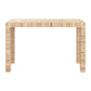 The Bungalow5 Parsons Papyrus Console Table features a rectangular wooden design with a striped, layered texture, modern minimalist lines, straight legs, a papyrus finish, and no visible hardware.