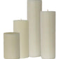 Four Perin Mowen Connoisseur Pillar Candle Collection candles of different heights are arranged in a row on a white background, creating an elegant centerpiece for any décor.