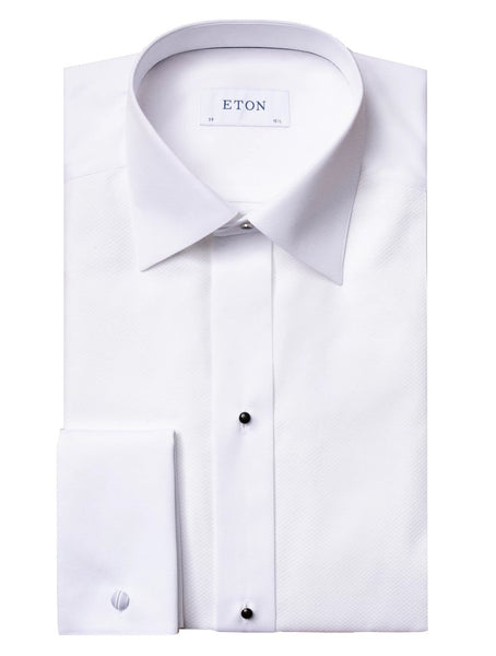 Eton Pique Black Tie Tux Shirt