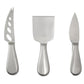 The PrintWorks Cheese Tool Set features three stainless steel cheese knives with varied blade shapes, displayed vertically on a white background—a sleek upgrade for any cheese board kit.