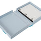 The PrintWorks Endless Summer Photo Album is open, displaying its light blue cover, empty white pages, and ring binding.