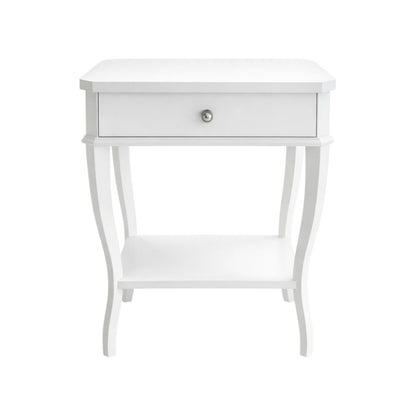 The West Paces Nightstand by Hickory Chair features a single drawer, knob handle, curved legs, and a lower shelf. Shown against a white background—now available at our West Palm Beach showroom.