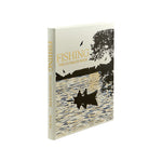 A hardcover illustrated guide, "Fishing The Ultimate Book" by Graphic Image, features a gold and black image of two people fishing in a boat on a lake and is part of the Ultimate Book series.
