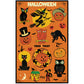 The Cavallini Papers and Co Halloween Vintage 500 Piece Puzzle features vintage-inspired illustrations of witches, black cats, owls, pumpkins, bats, and a haunted house with "HALLOWEEN" at the top—a perfect gift for puzzle lovers.