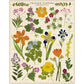 Featuring illustrations of pressed flowers and green leaves from Cavallini Papers and Co, the Pressed Flowers 1,000 Piece Puzzle displays "Pressed Flowers Herbarium Vivum" at the top—a beautiful puzzle for any flower enthusiast.