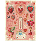 The Valentine Mini Puzzle by Cavallini Papers and Co is a 240-piece vintage-style collage with hearts, cupids, doves, a love thermometer, and children on pink—perfect for your Valentine’s Day celebration.