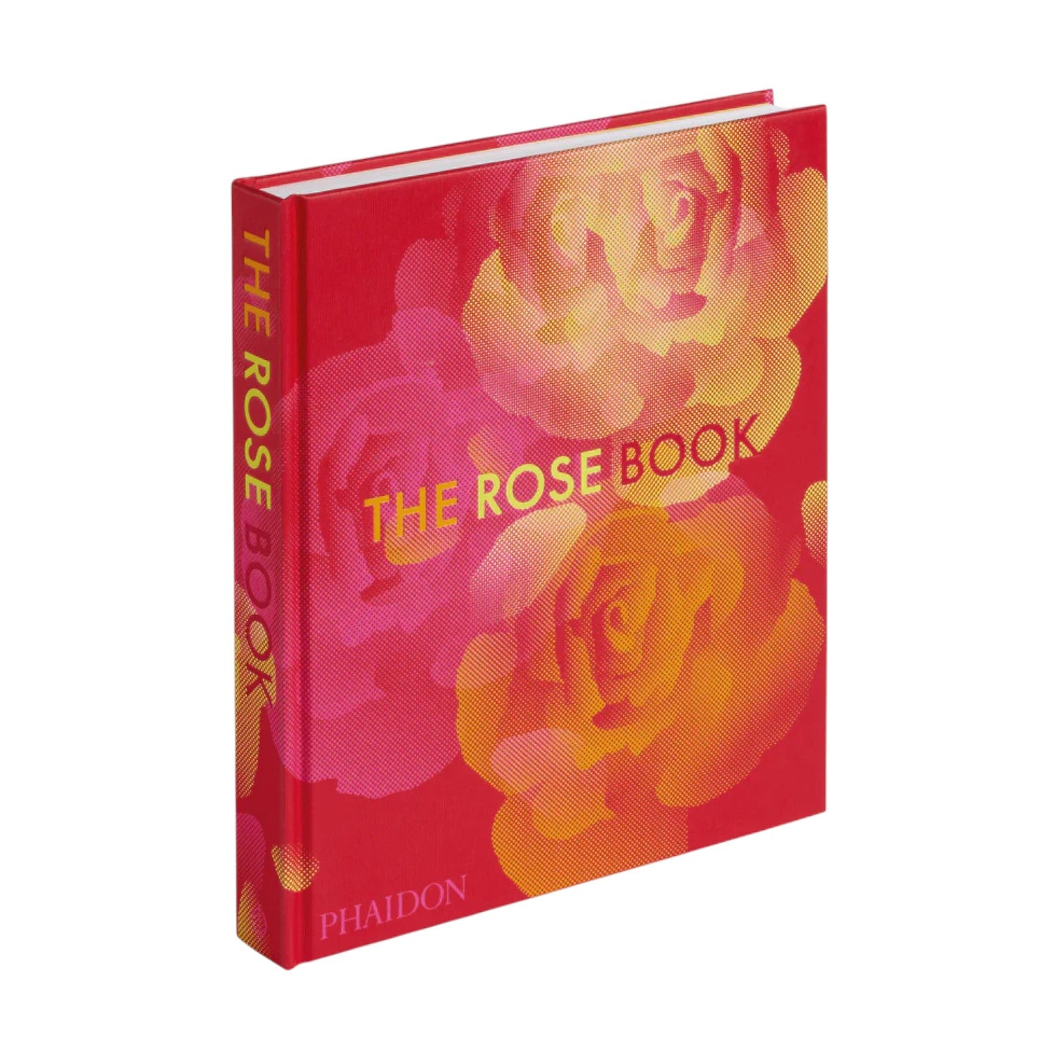 The Rose Book" by Phaidon features botanical illustrations and a red and yellow rose cover.