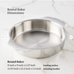 The Hestan Provisions OvenBond Round Baker, with handles, sits on a marble surface. It's oven and broiler safe, measuring 9 x 9 x 2.37 inches (12.95 x 12.2 x 2.4 inches with handles).