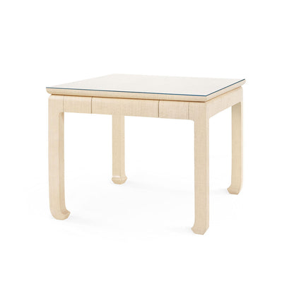 The Bethany Game Table by Villa & House features a square wooden design with a light finish, curved legs, and flat top—shown against a white background—making it a stylish multipurpose dining table for any space.