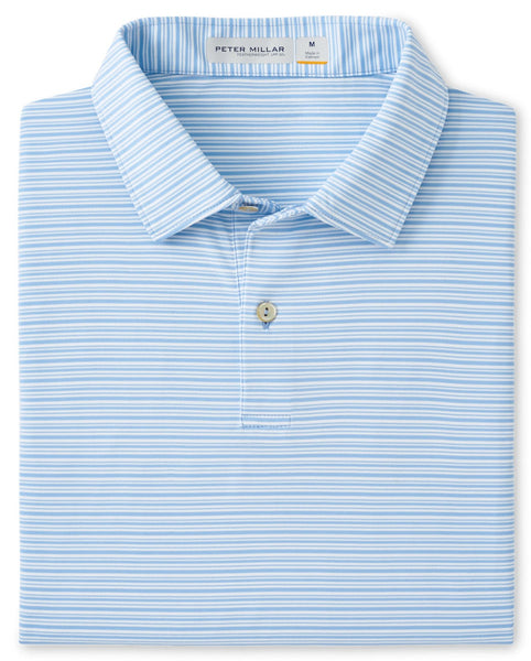 Peter Millar Featherweight Payne Stripe Polo shirt with UPF 50+ sun protection.