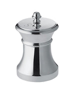 A stainless steel salt shaker with a rounded lid and an "S" on top, featuring a mirror finish from Ercuis's Salt and Pepper Mill Collection, photographed on a white background.