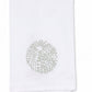 Introducing the Sea Urchin Bath Collection by Haute Home: a refined Italian linen cloth napkin featuring a circular, dotted light green pattern at its center, neatly folded against a plain white background—an elegant piece from Haute Home’s premium collection, perfect for enhancing your home décor.