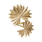 The Palmera Napkin Ring in Gold by Kim Seybert features two overlapping, textured fan shapes with pointed edges, offering a stylish accent inspired by brass napkin rings for modern or tropical table settings.