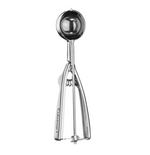 A Cuisinart Cookie Scoop with a 5cm stainless steel bowl and a spring-loaded handle, shown from the front.