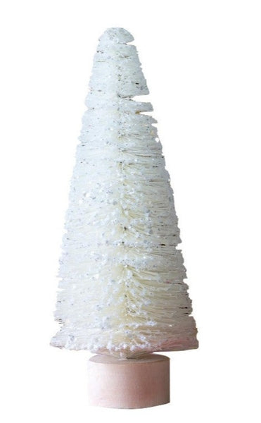 Adorned with the perfect amount of glitter, the tabletop Glittered Sisal Trees are fastened upon a petite wooden base.