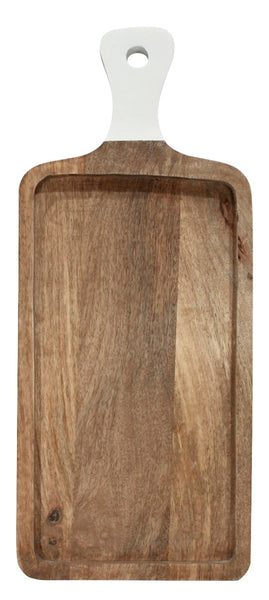 Acacia Rectangular Cutting Board with White Handle collection