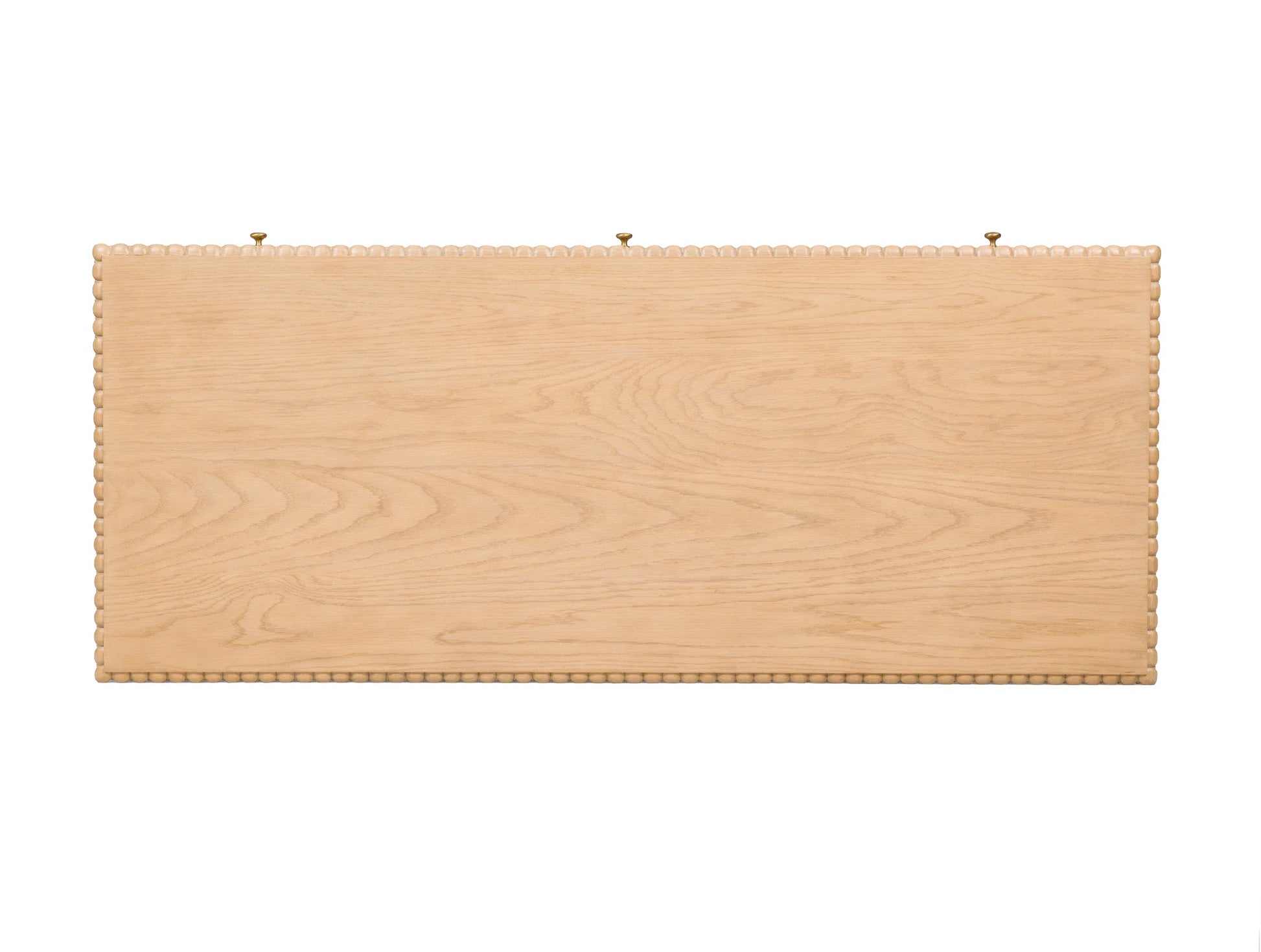 The Sofia Desk by Bunny Williams features a rectangular oak panel with a decorative beaded edge and two top hanging hooks, ideal for adding elegance above your writing or office desk.