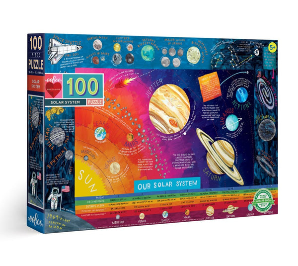 Explore the galaxy with this challenging Eeboo Solar System 100 Piece Puzzle. Perfect for space travel enthusiasts and educational purposes.