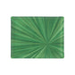 Rectangular tray from HestiaLiving’s Soleil Tribeca Collection, featuring a green sunburst design with palm-inspired leaves on a white background—ideal for elevating your table setting.