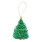 Caspari’s Christmas Trees with Lights Collection features a green ornament with yellow and white garland, topped by a gold star and attached to a gold hanging loop—perfect for pairing with festive triple-ply cocktail napkins.