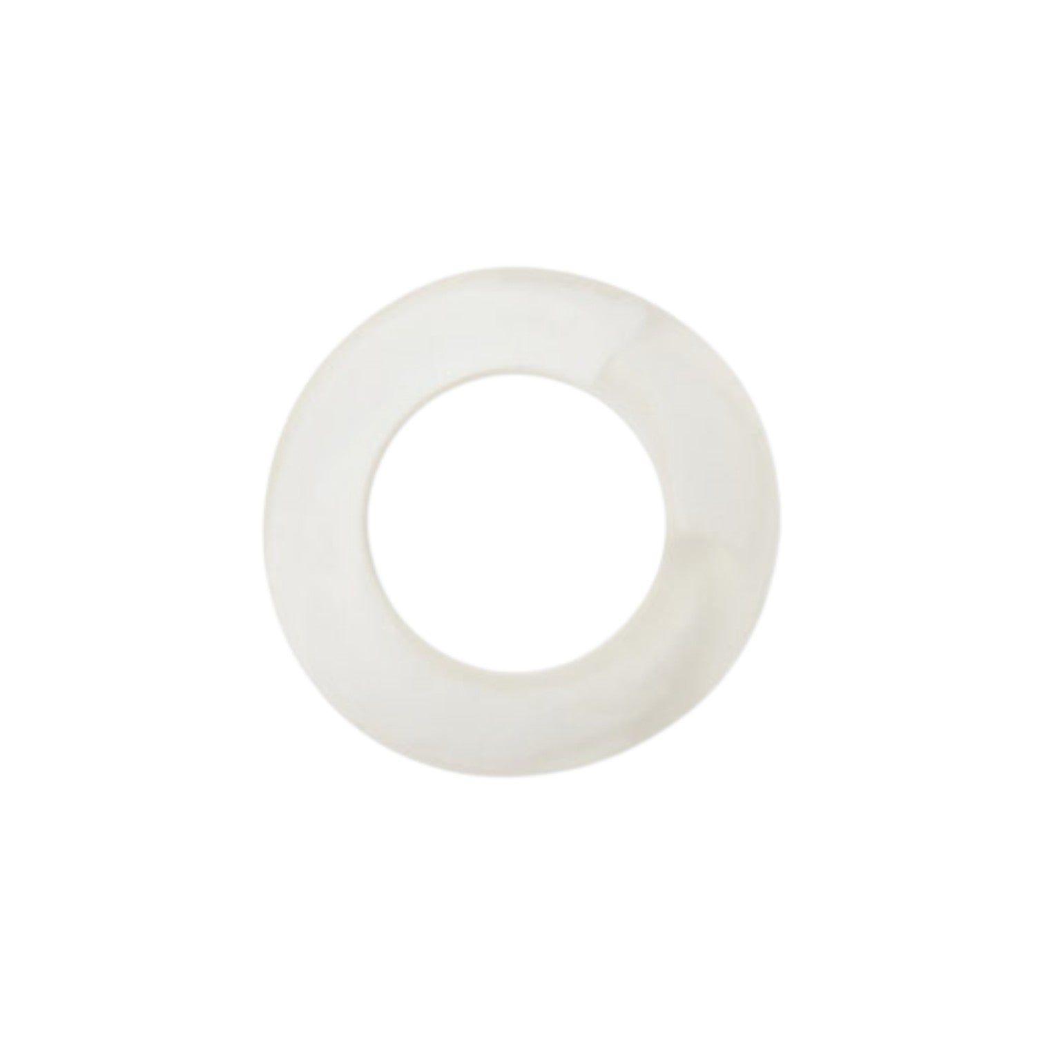 The Tansy White Swirled Resin Napkin Ring by Blue Pheasant, featuring a smooth circular design, is displayed on a plain white background.