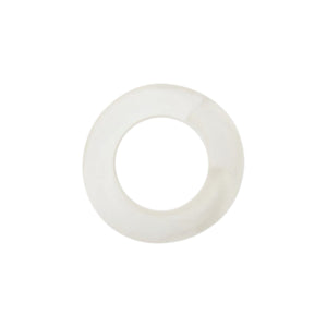The Tansy White Swirled Resin Napkin Ring by Blue Pheasant, featuring a smooth circular design, is displayed on a plain white background.