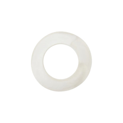 The Tansy White Swirled Resin Napkin Ring by Blue Pheasant, featuring a smooth circular design, is displayed on a plain white background.