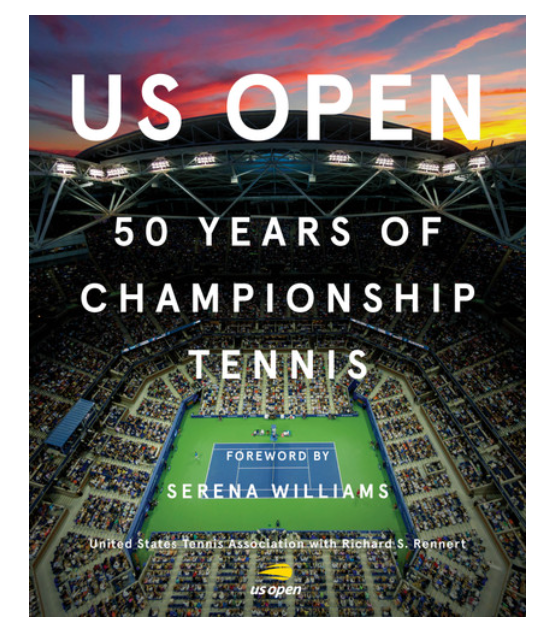 The cover of Abrams' "US Open: 50 Years of Championship Tennis" features a full stadium and highlights five decades of championship moments, with a foreword by Serena Williams.